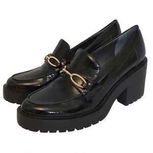 Franco Sarto Black Desma Platform Preppy Academia Loafe